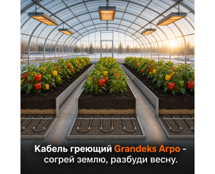 Греющий кабель для обогрева грунта в теплице ОМК - 030 / 300 / AGRO - 3 кв. м.