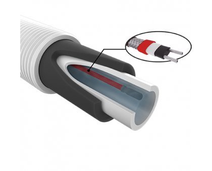 Греющий кабель саморегулирующийся для обогрева внутри трубы (в т.ч. с питьевой водой) Grandeks 17-2CF 17 Вт/м.п.